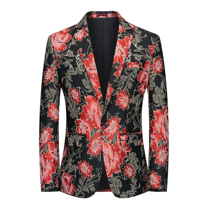 2026 New Men's Pink Embroidered Suit Jacket, Wedding Party Dress Coat, Fashionable Slim Male Blazers, Asian Size M-5XL 6XL