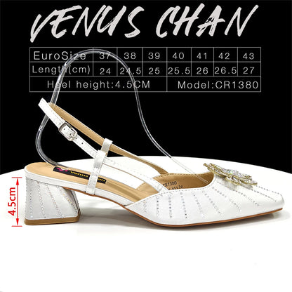 2026 Elegant Gold Color Women's Heels Handbag Set Rhinestone Embellished Designer Shoes for Weddings Special Events