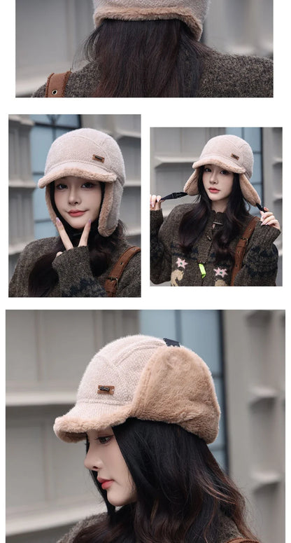 Russian Hat New Thick Warm Winter Htas for Men Women Fleece Lined Riding Hat Male Female Snow Ski Earflap Cap Bomber Hat