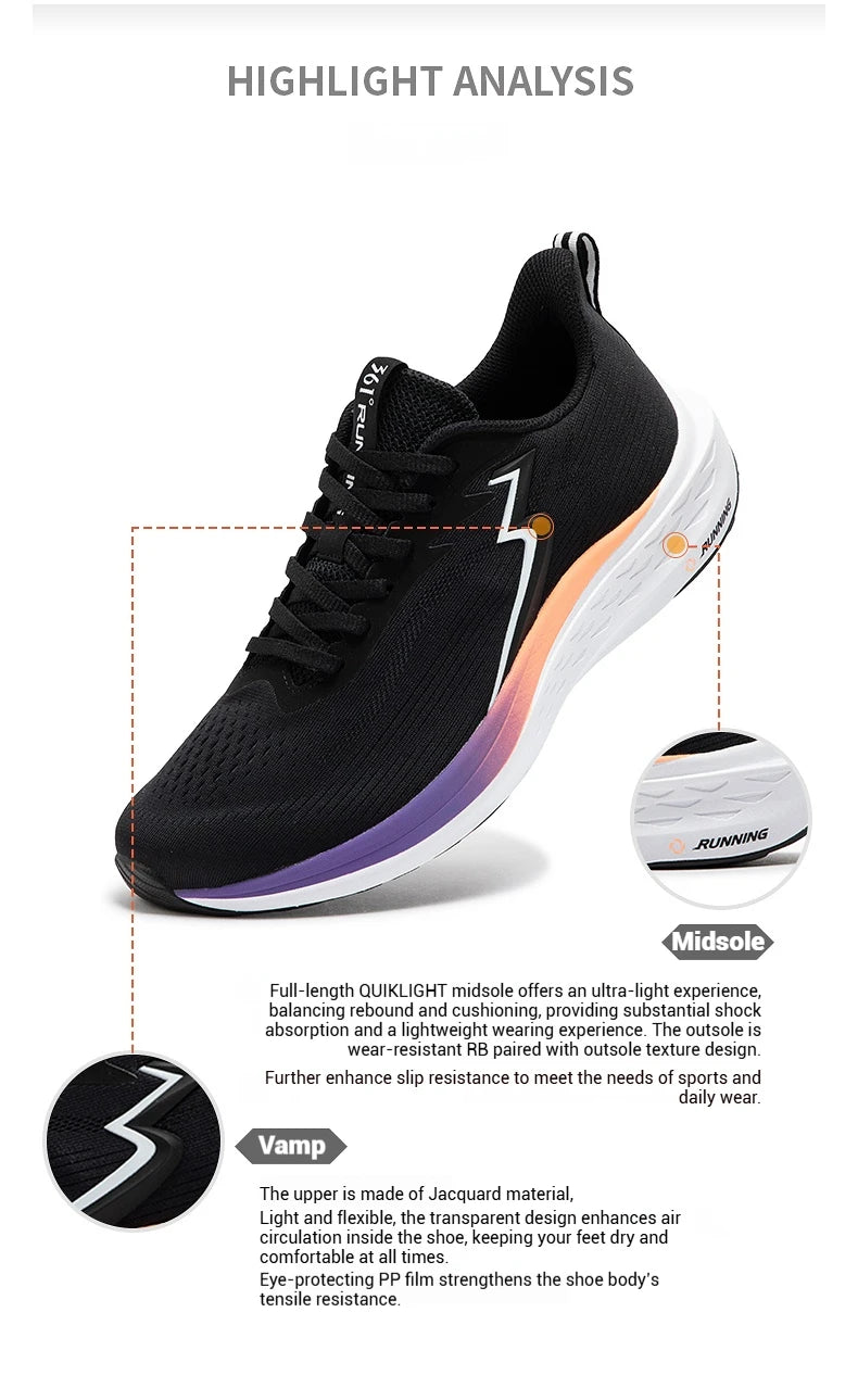Men Running Shoes Lightweight Cushion Mesh Ventilation Autumn Rebound Non-Slip Sneakers Male 672522215F