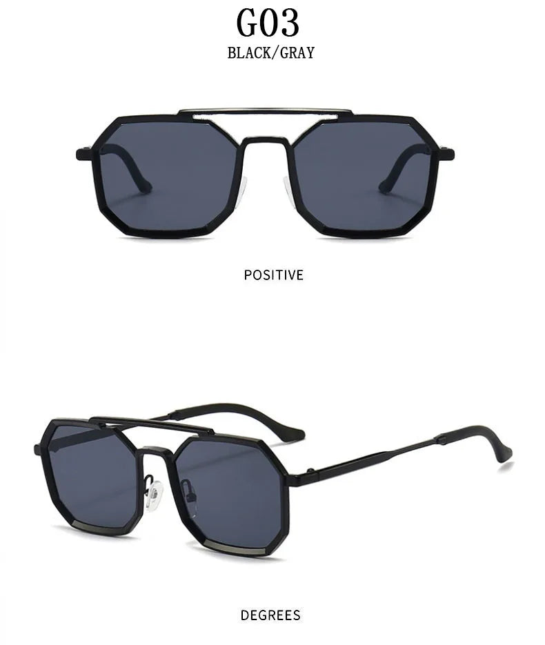 Blue Square Sunglasses For Men Retro Metal Steampunk Sunglasses Women Vintage Fashion Glasses Gafas De Sol Hombre Zonnebril Sun