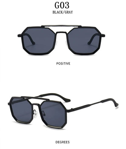 Blue Square Sunglasses For Men Retro Metal Steampunk Sunglasses Women Vintage Fashion Glasses Gafas De Sol Hombre Zonnebril Sun