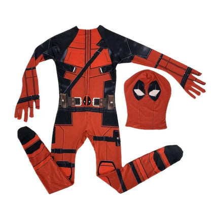 Movie Superhero Costume for Kids Justice Hero Bodysuit Halloween Mask Performance Costume Toddler Party  with Toy Gift