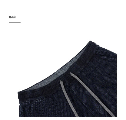 High Standard Series 2025 Summer New 13oz Indigo Sashiko Cloth Fabric Denim Shorts Loose 100% Cotton Vintage Shorts