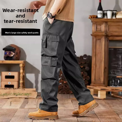Men's Casual Workwear Pants Large Size 2024 New Style Durable Leisure Set for Construction Work Summer Wear Elastic Cuff