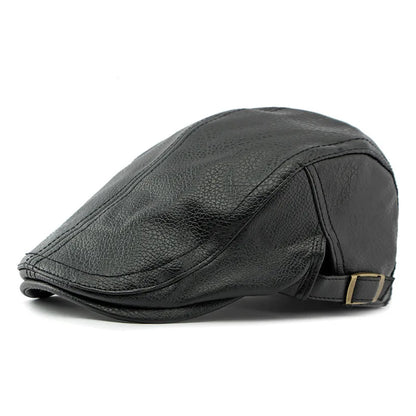 PU Leather Gift Fedoras  for Middle-aged and Elderly Autumn and Winter Outdoor Leisure Gentlemen Jazz Hat for Men Panama Hat