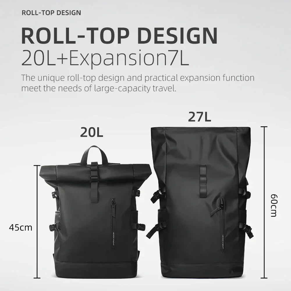 Expandable Travel Backpack Men Large Capacity Waterproof 15.6” Laptop Bag Hiking Rucksack Cycling Daypack Bag with USB Port