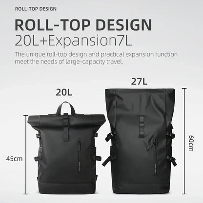 Expandable Travel Backpack Men Large Capacity Waterproof 15.6” Laptop Bag Hiking Rucksack Cycling Daypack Bag with USB Port