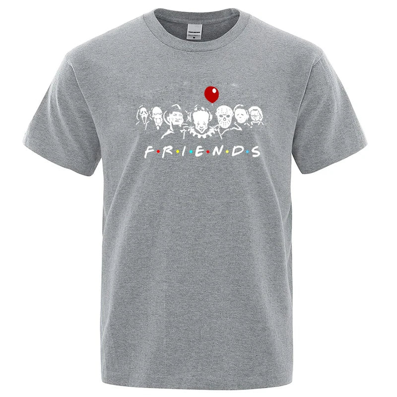 Men's High Quality T-shirt 100% Cotton T-shirt Funny Friends Print T Shirt Loose Summer Cool O-neck Men T-shirt Male Tops Tee