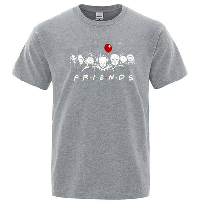 Men's High Quality T-shirt 100% Cotton T-shirt Funny Friends Print T Shirt Loose Summer Cool O-neck Men T-shirt Male Tops Tee