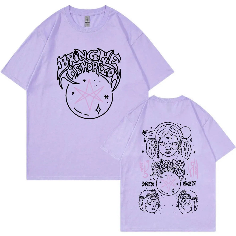 BringMe TheHorizon Album Post Human Nex Gen T-shirt Heavy Metal Rock Band T-shirt Men Fashion Hip Hop Short Sleeve T-shirts