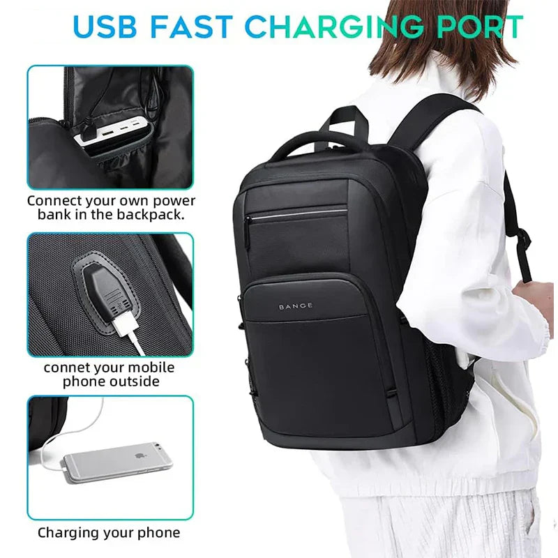 Lightweight 15.6 inch Laptop Backpack Waterproof USB Charge Port Multifunctional Travel Hiking School Bag Mochila for Men