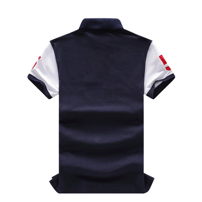 Men's polo shirt Tokyo Japan Royal short sleeve leisure sports party cotton embroidered luxury contrast color original design