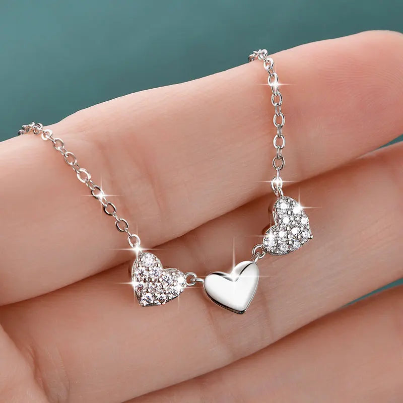 GRA Certified Full Round Moissanite Delicate Love Heart Pendant Necklace for Women 14K Gold Filled Fine Jewelry Gifts