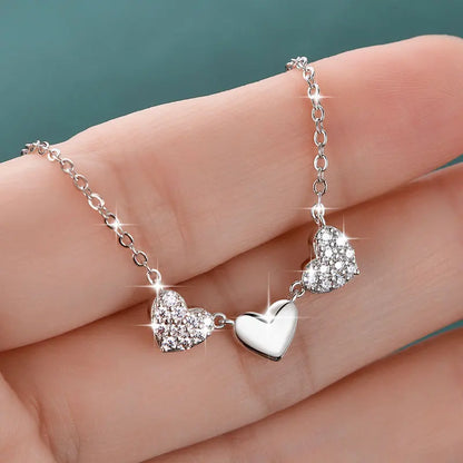 GRA Certified Full Round Moissanite Delicate Love Heart Pendant Necklace for Women 14K Gold Filled Fine Jewelry Gifts
