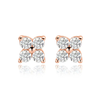 100% 925 Sterling Silver 0.1ct 3mm Moissanite Stud Earrings For Women 18K Gold Plated Sparkling Wedding Party Fine Jewelry