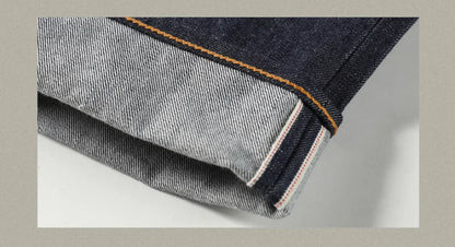55501 Relaxed Straight Fit Men's Jeans Raw Selvedge Denim Pants Amekaji