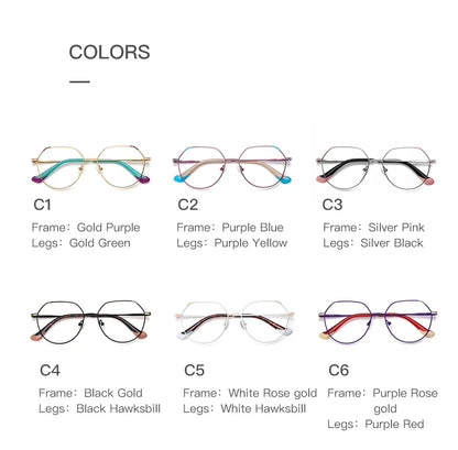 Metal Myopia Prescription Glasses Hyperopia Reading Glasses Women Anti Blue Light Computer  Glasses Optical Glasses Frame