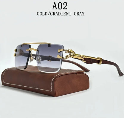 2023 Sunglasses Women Luxury Rimless Vintage Fashion Glasses Lunette Oversized Shades De Soleil Femme Gafas De Sol Mujer Lentes