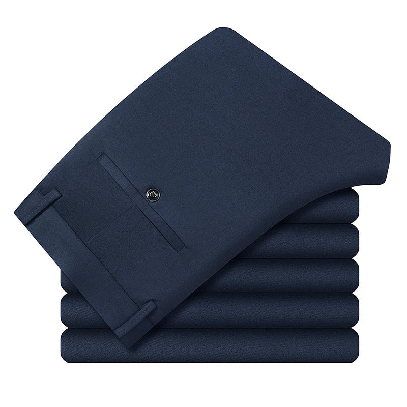 Men's Four-Way Stretch Business Casual Pants Spring/Autumn Formal Dress Trousers Elastic Comfortable Casual Pants