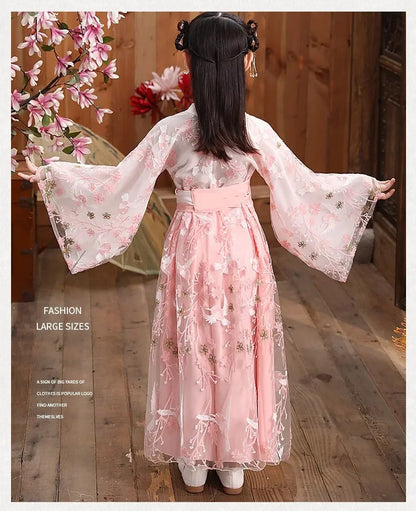 Girl Modern Hanfu Chinese Style Dress Halloween Fairy Kids Clothes Vestidos Traditional Cosplay Children Costume Girls Dresses