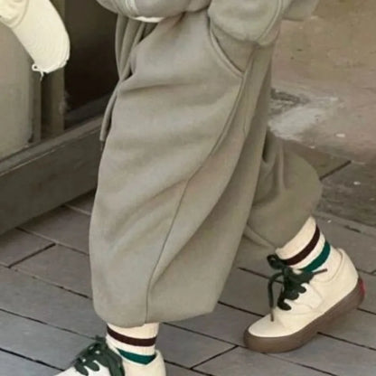 2 Pcs Hooded Set New Kid Clothing 2026 Autumn Winter Korean Boy Fleece Lining Thick Girl Fashion Sports Zipper Cotton Outfits
