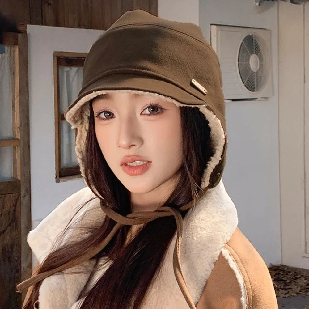 Russian Hat New Thick Warm Lamb Fleece Winter Hats for Men Women Windproof Trapper Ski Earflap Cap Male Female Bombet Hat