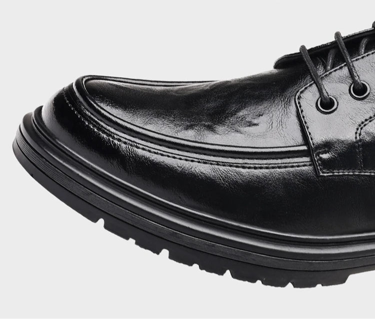 2026 Spring Autumn New Dress Shoes for Men Lace Designer Fashion Leather Shoes Male Black Business Casual Platform Shoe Man