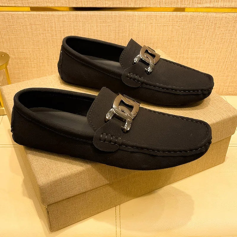 Loafers Men Big Size 48 Soft Driving Moccasins High Quality Flats Suede Leather Shoes Men Slip-on Luxury Loafers for Men