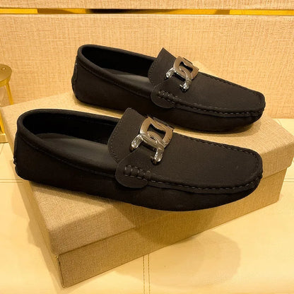 Loafers Men Big Size 48 Soft Driving Moccasins High Quality Flats Suede Leather Shoes Men Slip-on Luxury Loafers for Men