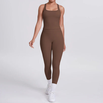 Yoga Top Set Fitness Gym Suit Training Sleeveless Sport Gym Tops Crossover Back Sports Underwear Tummy Control Slimming