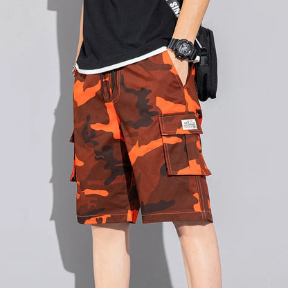 Plus Size Shorts Casual Summer Elastic Waist Cargo Short Men Streetwear Y2k Camouflage Fashion Bermuda Male Side Pocket Breeches