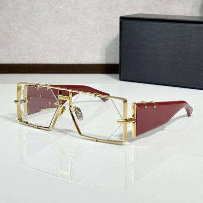 Hexagon 004 Desinger Brand Sunglasses Men Women Metal Thick Acetate Luxury Square Classical Outdoor Solar Shades UV400 with Case