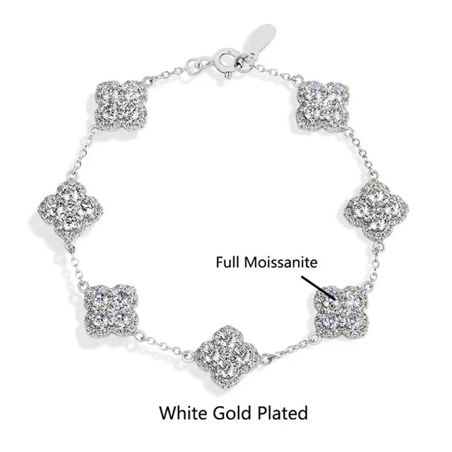 S925 Sterling Silver Full Moissanite Bracelets D VVS1 Lab Diamond for Women 18k Gold Plated Engagement Jewelry Gift