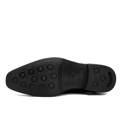 Luxury Brand Men's Glossy Leather Shoes Classic Brogue Shoes Lace Up Men's Office High-quality Business Shoes Big Size：38-48