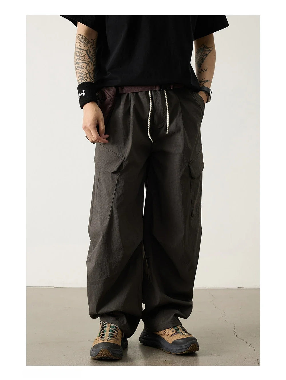Unisex Outdoor Quick Dry Lightweight Techwear Hiking Cargo Pants Loose Fit Casual Sports Spring Summer Thin Long Pants Trendy