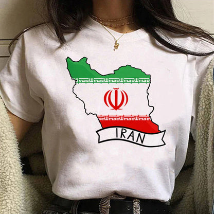 Iran tshirt women designer t shirt girl Japanese streetwear manga clothes