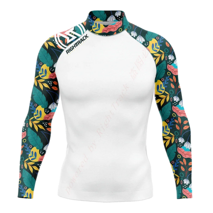 New Summer Men's Rashguard Snorkeling Long Sleeve Surfing Shirts Sunscreen Surf Sweatshirt UV Protection RightTrack Swimwear