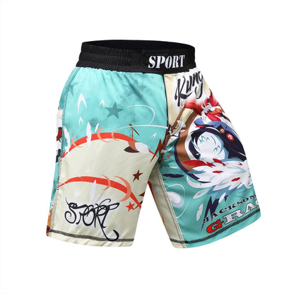 Training Fight Shorts Men's Boxing MMA Combat BJJ Grappling Fitness Muay Thai Kickboxing No Gi Shorts With Sublimation Printed