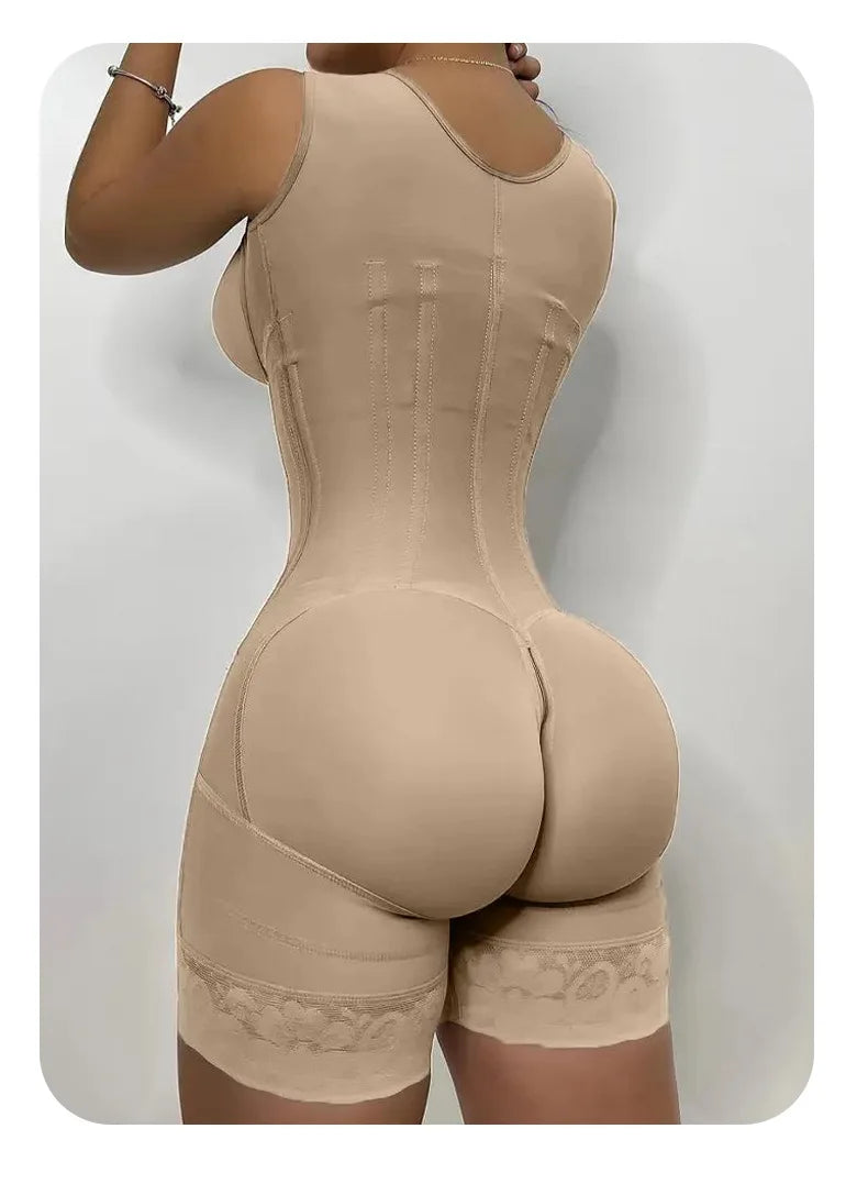 Fajas Shapewear Bodysuit Body Shaper Women 9-bone High Compression Girdles Double Tummy Control Full Body Open Crotch