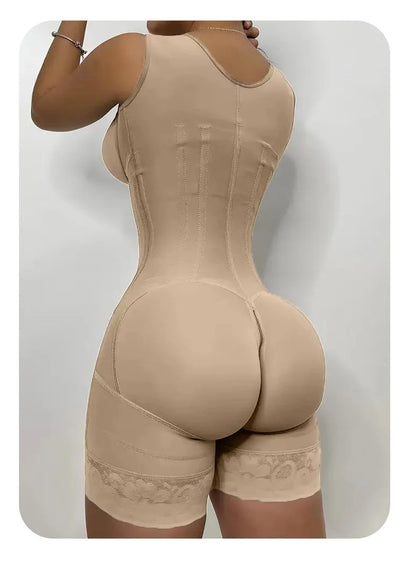 Fajas Shapewear Bodysuit Body Shaper Women 9-bone High Compression Girdles Double Tummy Control Full Body Open Crotch
