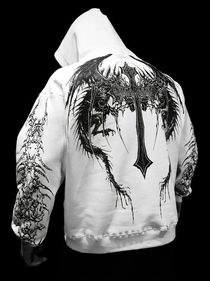Fashionable men's autumn gym muscle training Gothic letter print soft and comfortable hooded sweatshirt outdoor street sports to