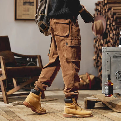 Joggers Cargo Pants Mens Casual Hip Hop Multi-Pocket Male Trousers Sweatpants Streetwear Techwear Tactical Khaki Pants BLW9106