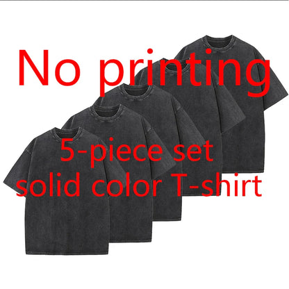 Men's and Women's Cotton Washed T-Shirt Custom Printed T-Shirt 230G Top DIY Your Favorite Pattern or Logo Fashionable Custom Top