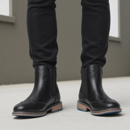 Size 7-13 Brogue Chelsea Men Boots Classical American Style Leather Boots