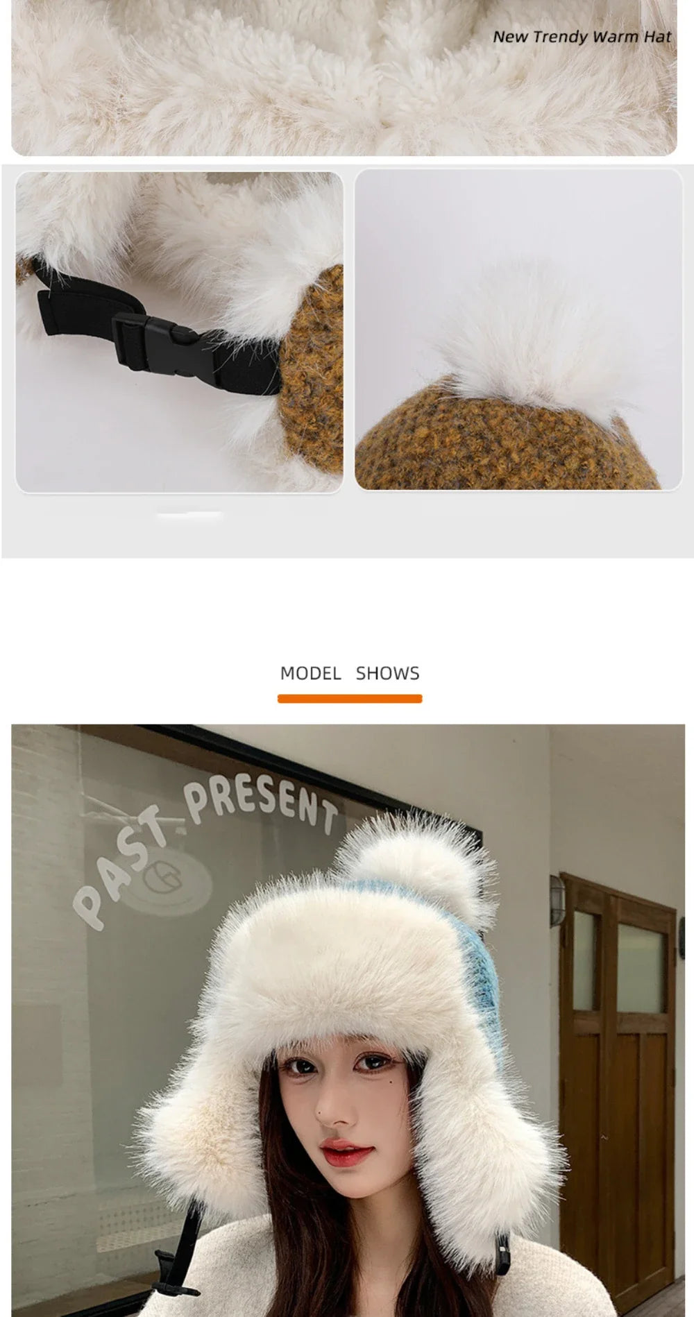Russian Hat Ushanka Thick Warm Fluffy Fur Hat Women Snow Ski Earflap Cap Female Knitted Hat Skullies Beanies Bomber Hats