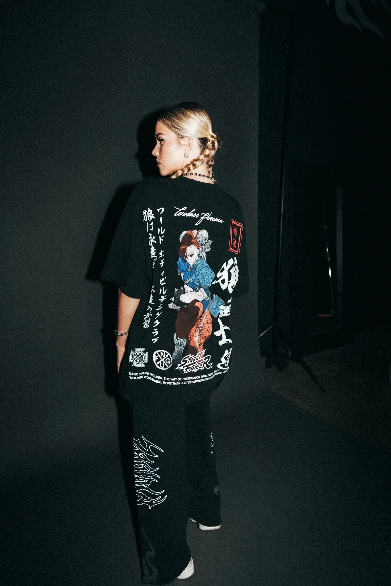 WOLVES CLUB STABILITY "PREMIUM" OVERSIZED TEE IN BLACK Summer Men's and Women's T-shirt Fashion Loose Printed Tops