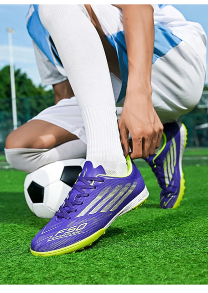 Men's High Top Soccer Shoes FG/TF Long Spikes Adult Football Boots Lightweight Professional Athletic Training