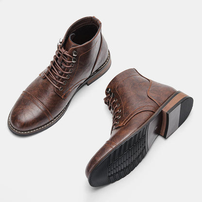 Classical Men Boots 2025 Fashion Comfortable Spring Leather Ankle Boots