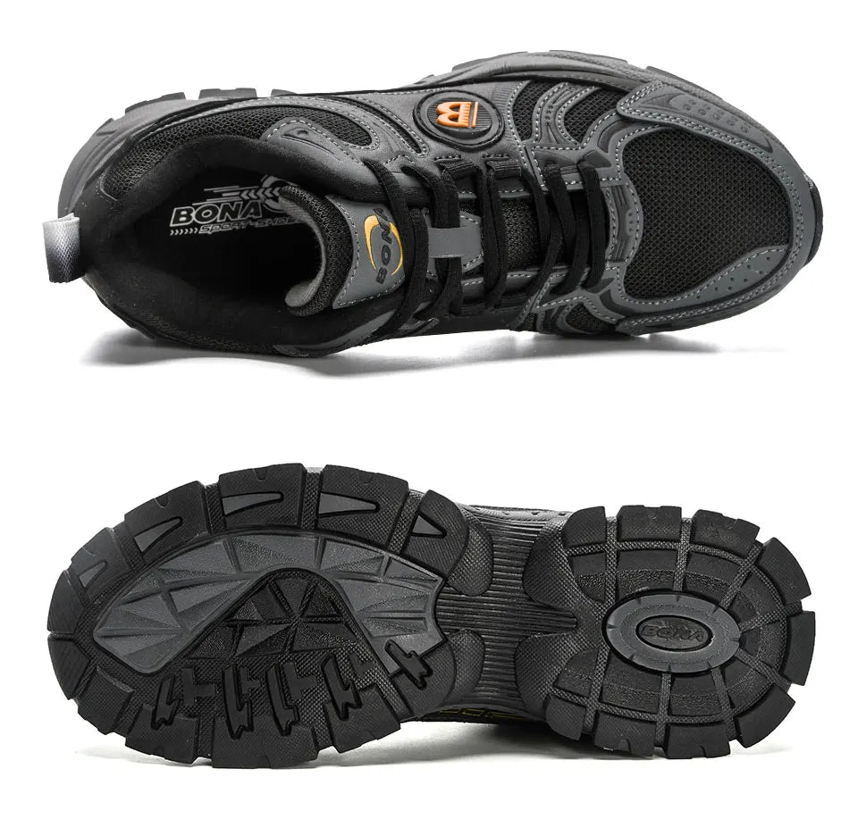 New Designers Action Leather Mesh Jogging Shoes Men Breathable Running Shoes Walking Sports Sneakers Athletic Trainers